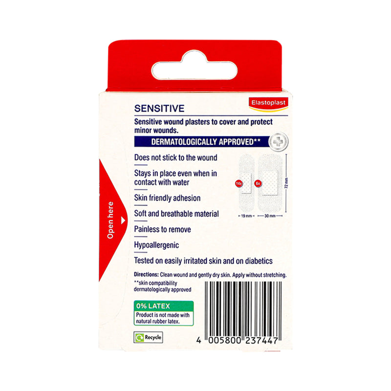Elastoplast Sensitive Strips 20 plasters, imported from the UK