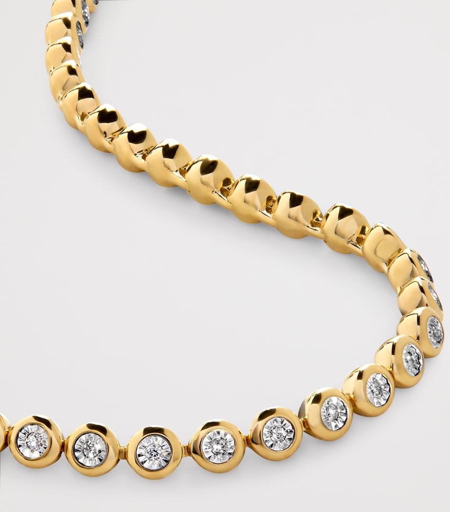 Monica Vinader gold vermeil diamond tennis bracelet, imported from the UK