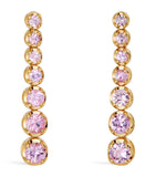 Jennifer Meyer yellow gold pink sapphire tennis stud earrings, UK version