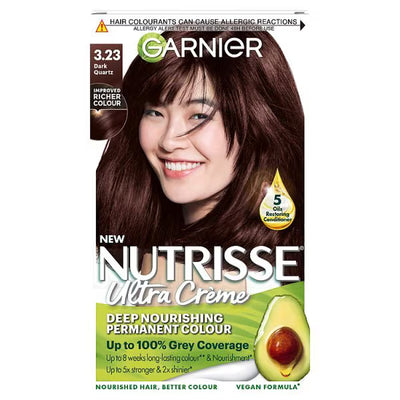 Superdrug Garnier Nutrisse 3.23 Dark Quartz Brown Permanent Hair Dye- Buy online at McGrocer
