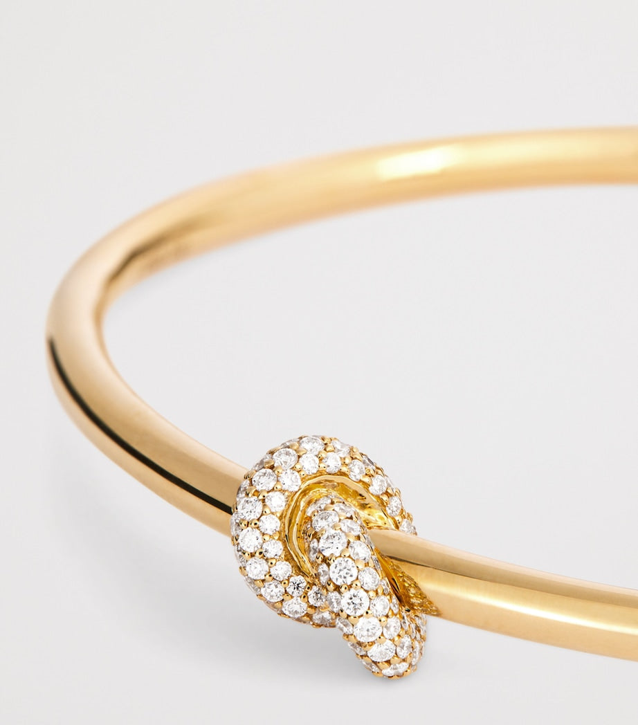 Engelbert Legacy Knot bangle yellow gold diamonds (British brand)