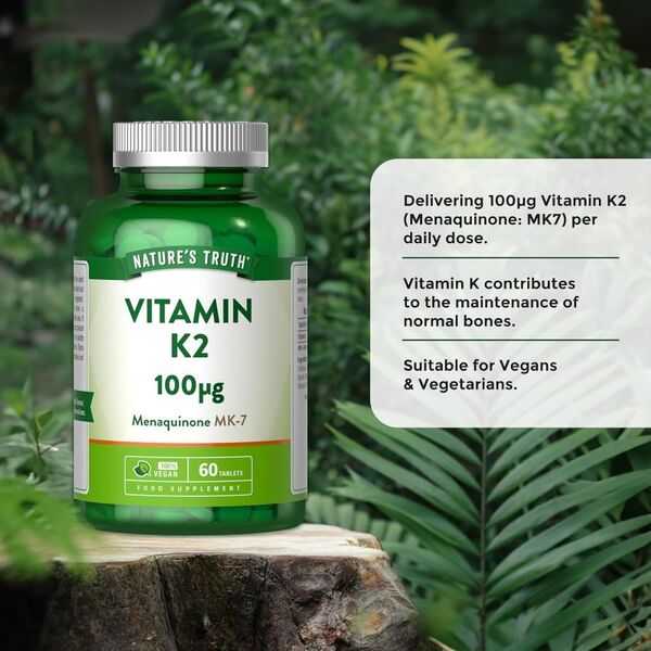 Nature's Truth Vitamin K2 MK7 supplement 60 tablets (British brand)