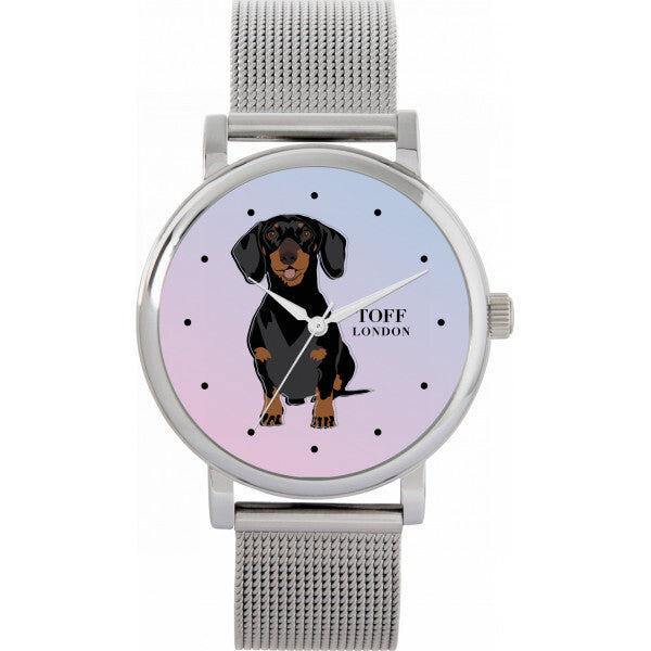 Toff London pink dachshund ladies watch 38mm (British brand)