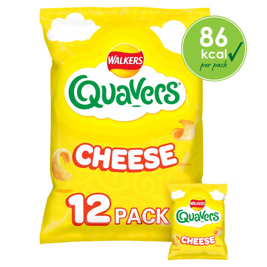Walkers Quavers Cheese Multipack Crisps Snacks 12x16g