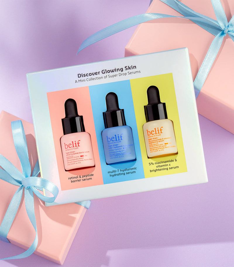 Belif Discover Glowing Skin Super Drops Serum Mini Kit 3x6ml - British product