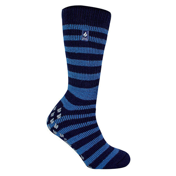 Heat Holders Mens Thermal Slipper Socks 6-11 UK GOODS Superdrug Blue / Navy Stripe  