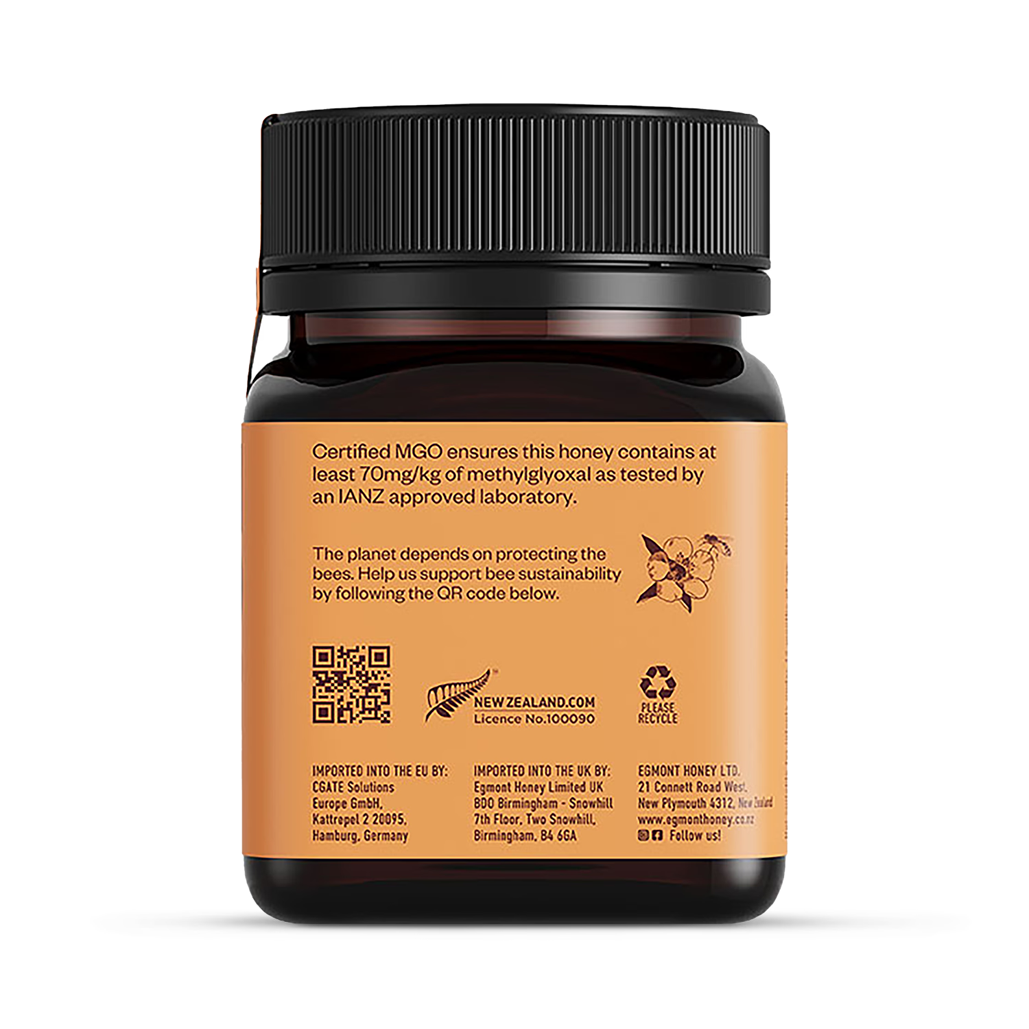 Egmont Manuka honey MGO 70+ 250g - British product