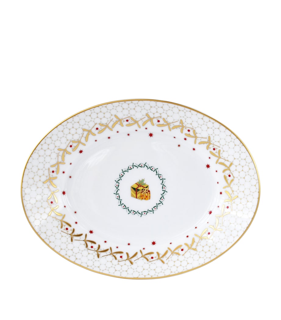 Bernardaud Noël Ravier porcelain serving dish 23cm x 12cm - British product