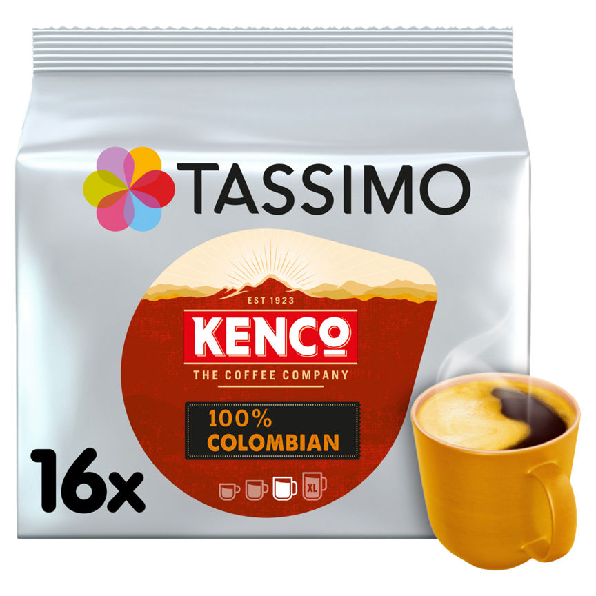 Tassimo Kenco 100% Colombian Coffee Pods x 16