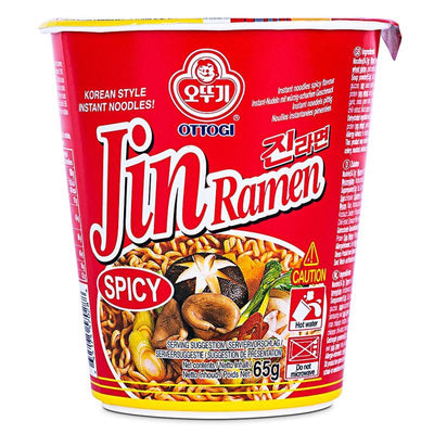 Oriental Mart Ottogi Jin Ramen Cup Spicy Instant Noodles- Buy online at McGrocer