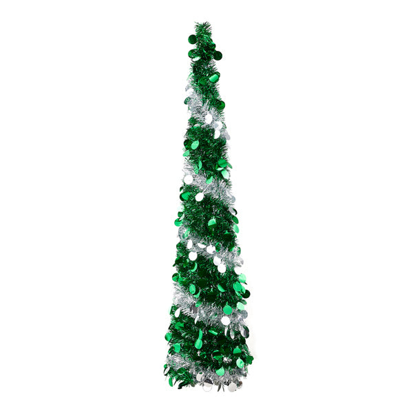 Livingandhome tinsel Christmas tree 5ft artificial, UK version