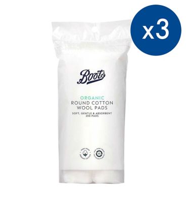 Pack of 3 Boots Cotton Wool Pads 200 GOODS Boots   