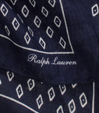 Ralph Lauren linen Art Deco neckerchief 40.5cm - British product
