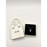 SVNX diamante bow pearl necklace 42cm - British product