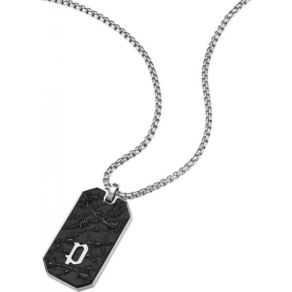 Police silver wire necklace for men - British product