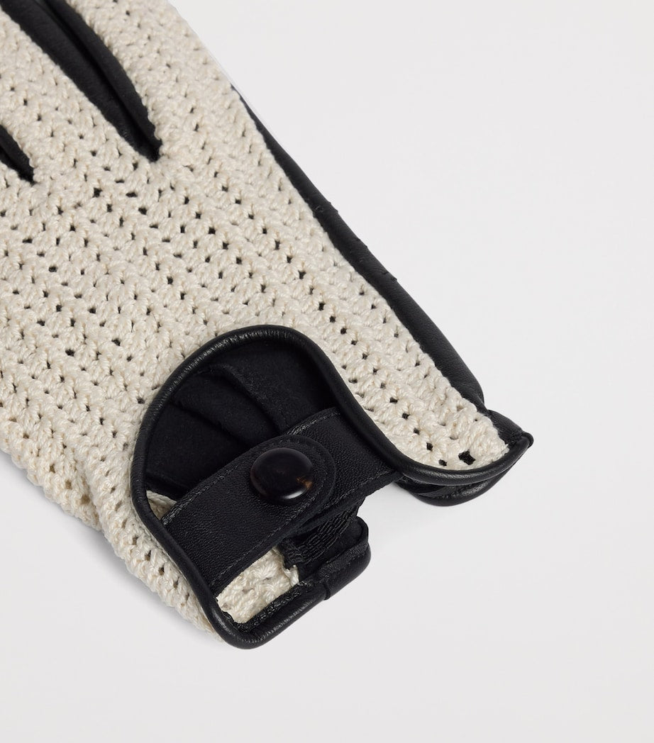 Dunhill Leather-Crochet Driving Gloves (British brand)