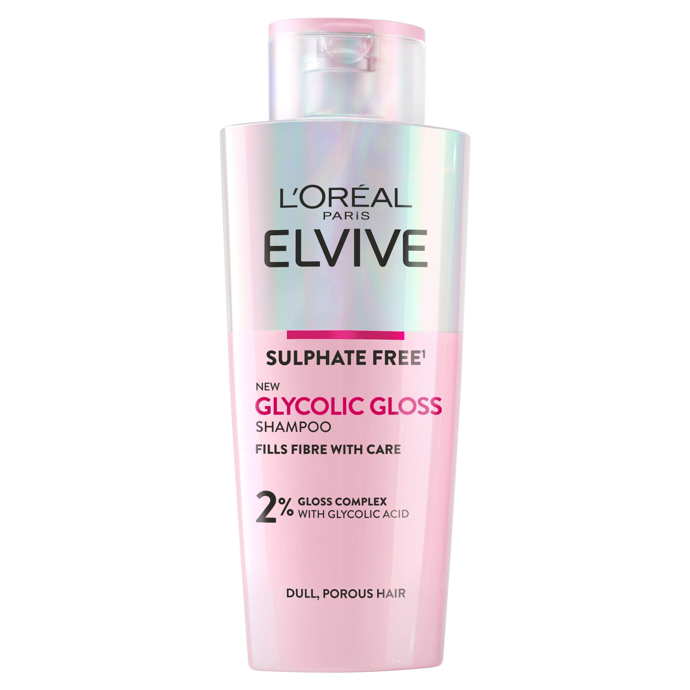 L'Oréal Paris Elvive Glycolic Gloss Sulphate Free Shampoo for Dull Hair 200ml GOODS Sainsburys   