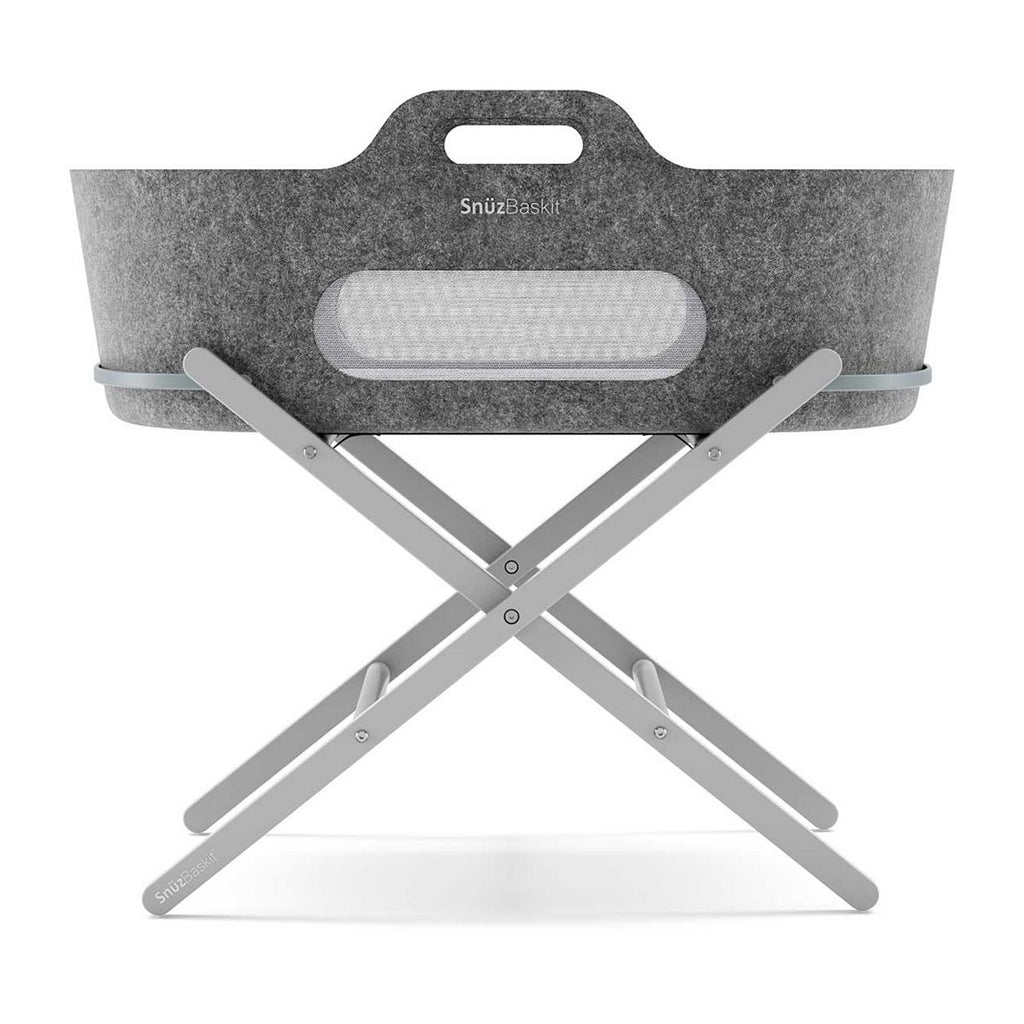 SnuzBaskit Dark Grey Moses Basket & Dove Grey Stand Set