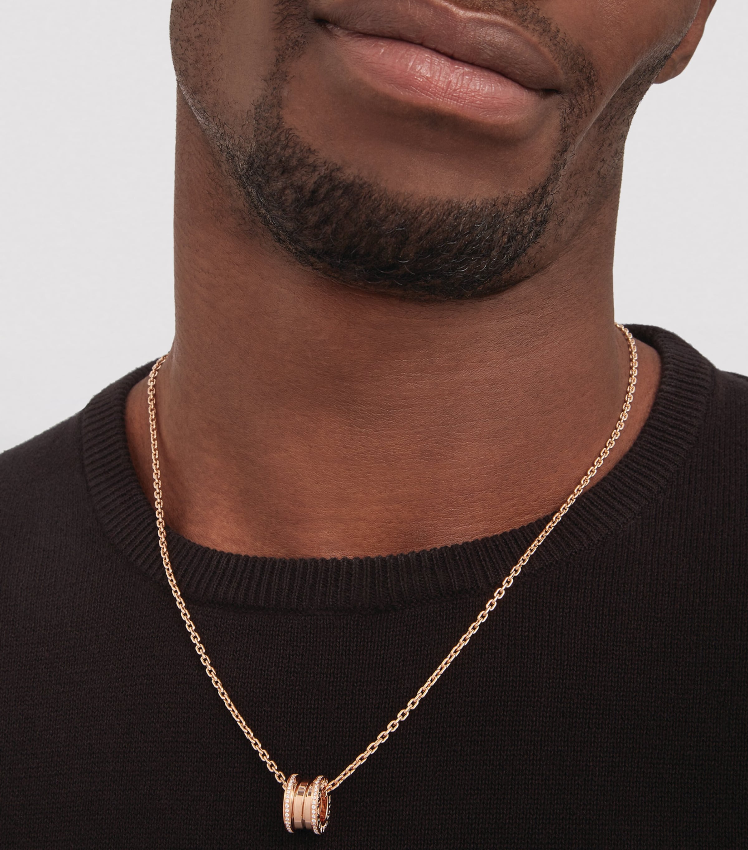 Bvlgari B.zero1 rose gold and diamond necklace, imported from the UK