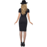 Smiffys Gangster's Moll Costume with black dress and scarf - British product