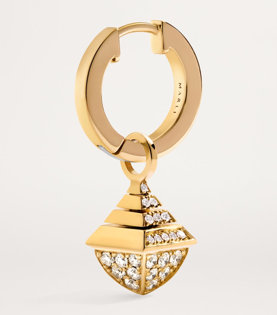 Marli New York drop earrings in yellow gold with diamonds (British brand)