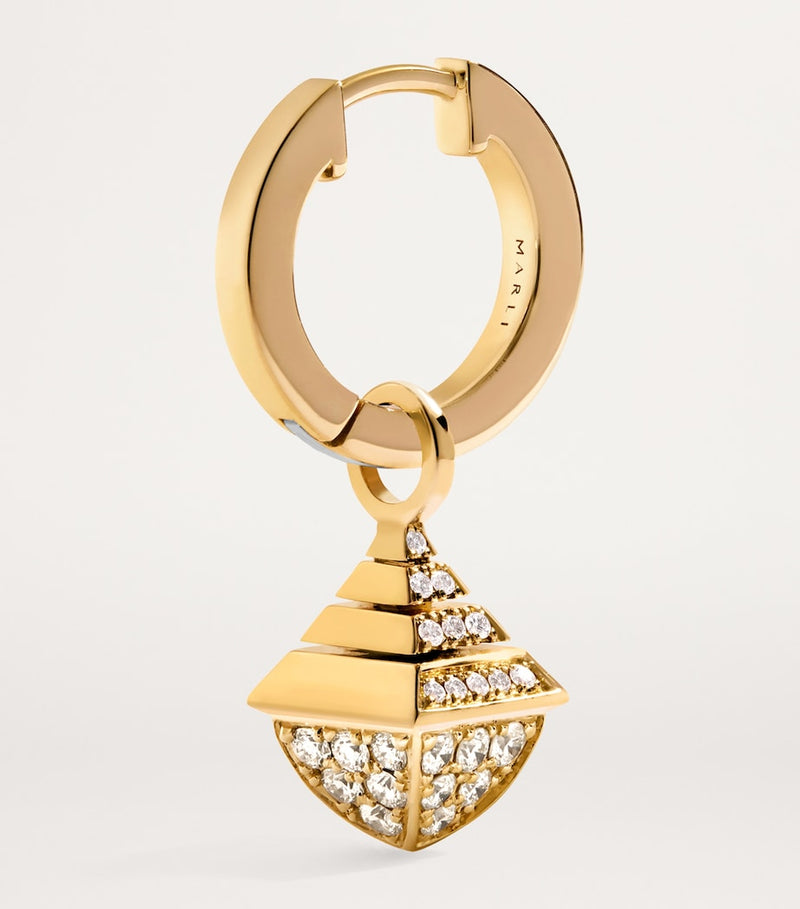 Marli New York drop earrings in yellow gold with diamonds (British brand)