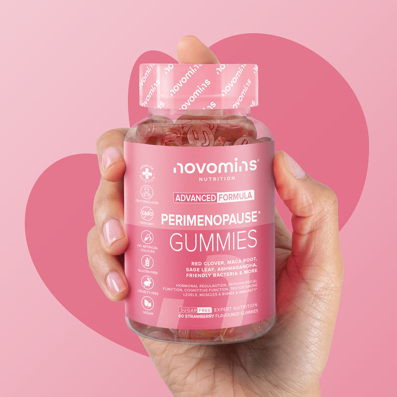 Novomins perimenopause strawberry gummies 60 count (British brand)