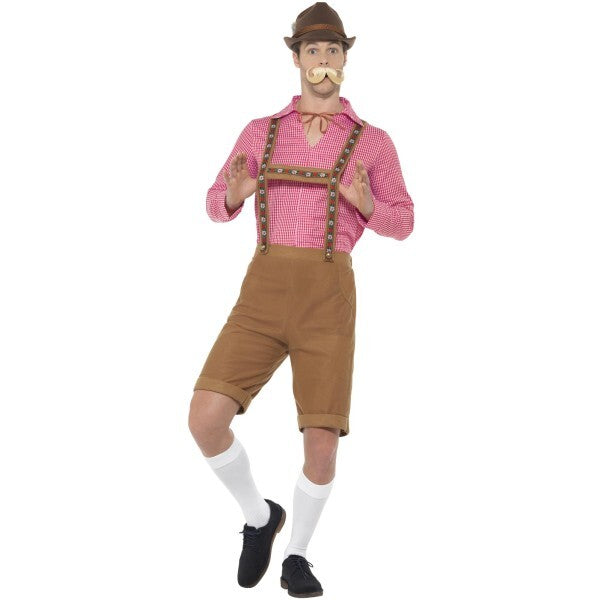 Smiffys Mr Bavarian Costume Red & Brown