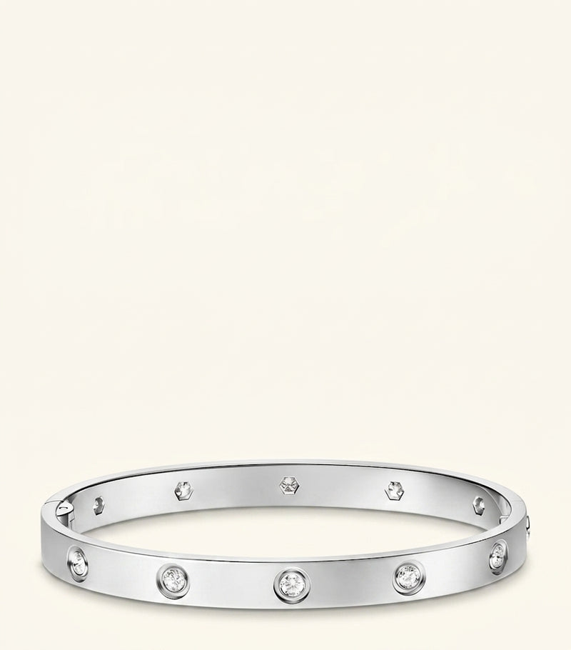 Cartier white gold diamond LOVE bangle 6.1mm, imported from the UK