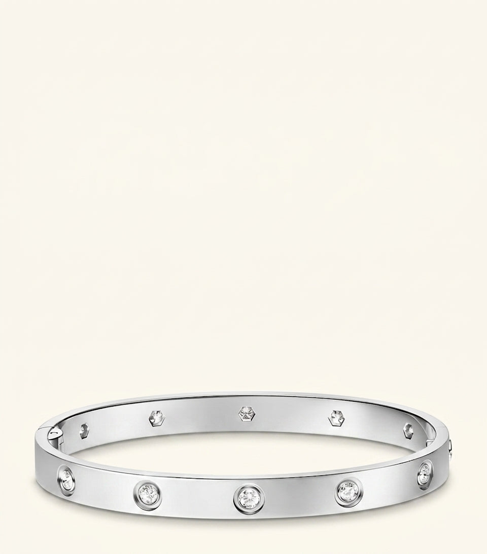 Cartier white gold diamond LOVE bangle 6.1mm, imported from the UK