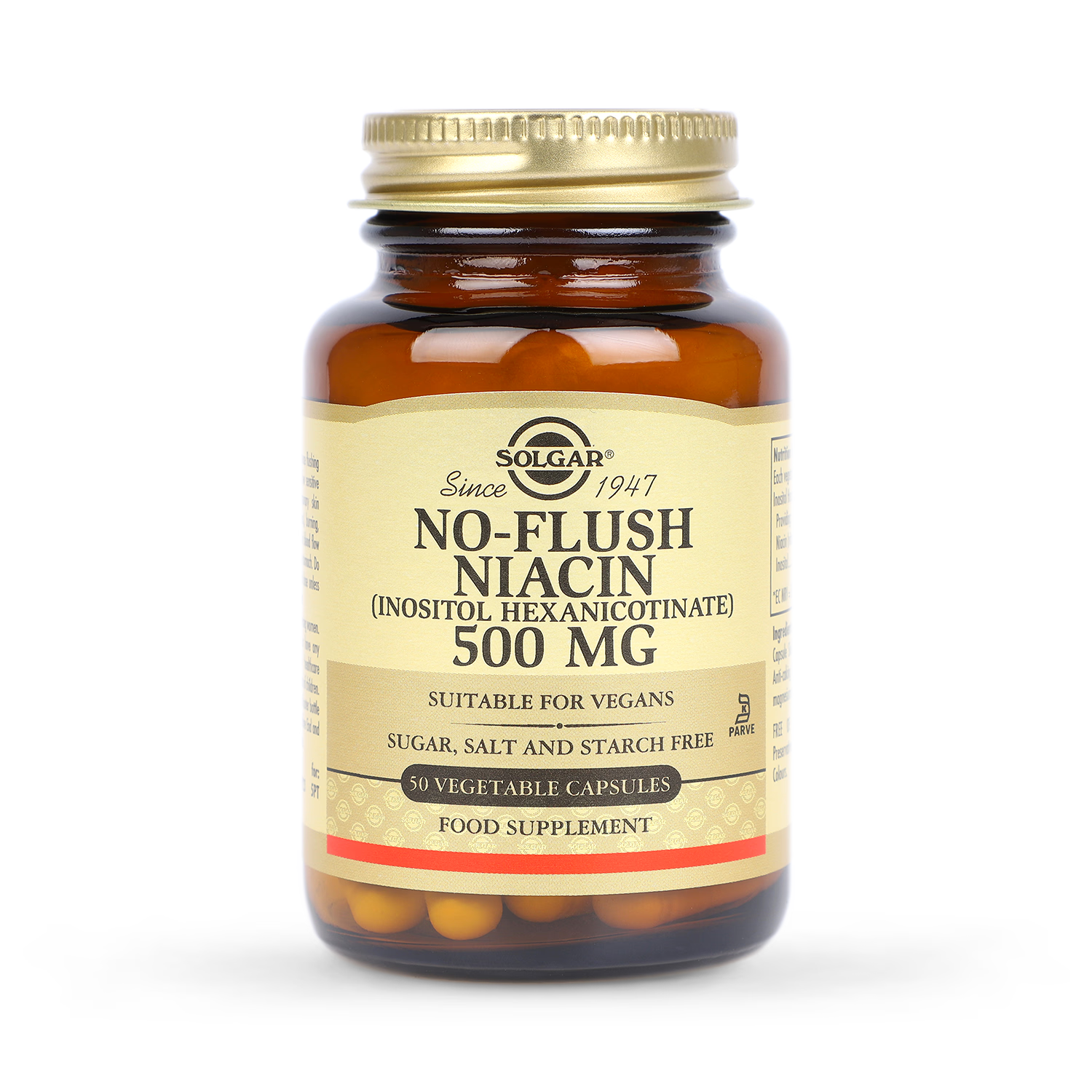 Solgar No-Flush Niacin 500mg vegi capsules, UK version