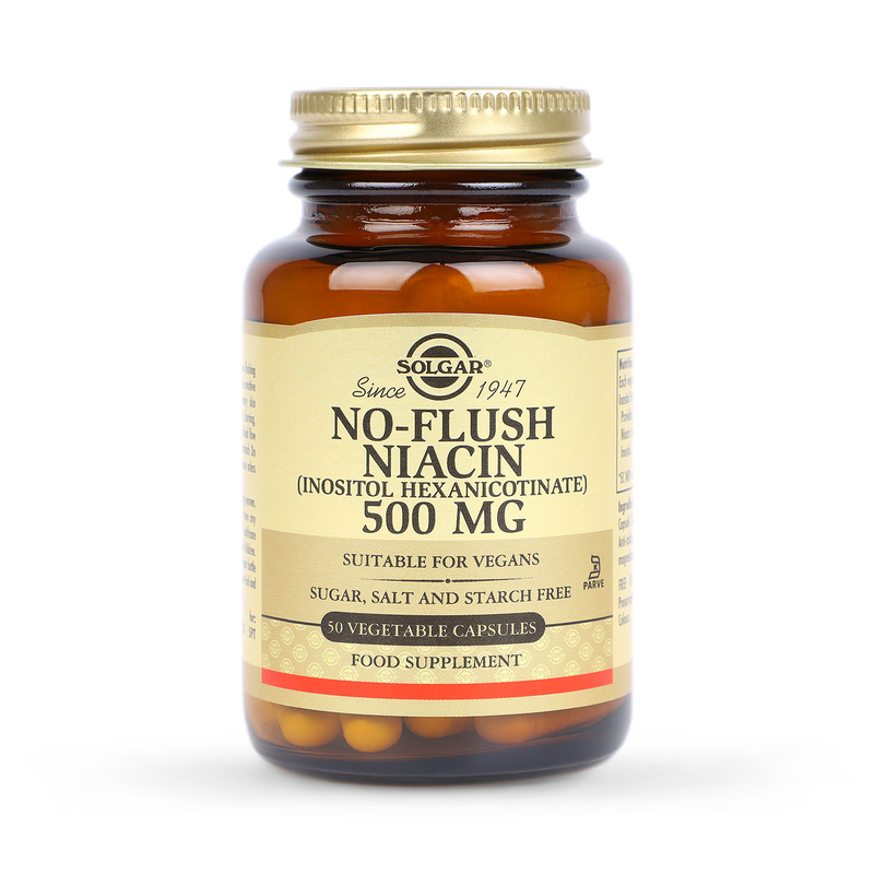 Solgar No-Flush Niacin 500mg vegi capsules, UK version