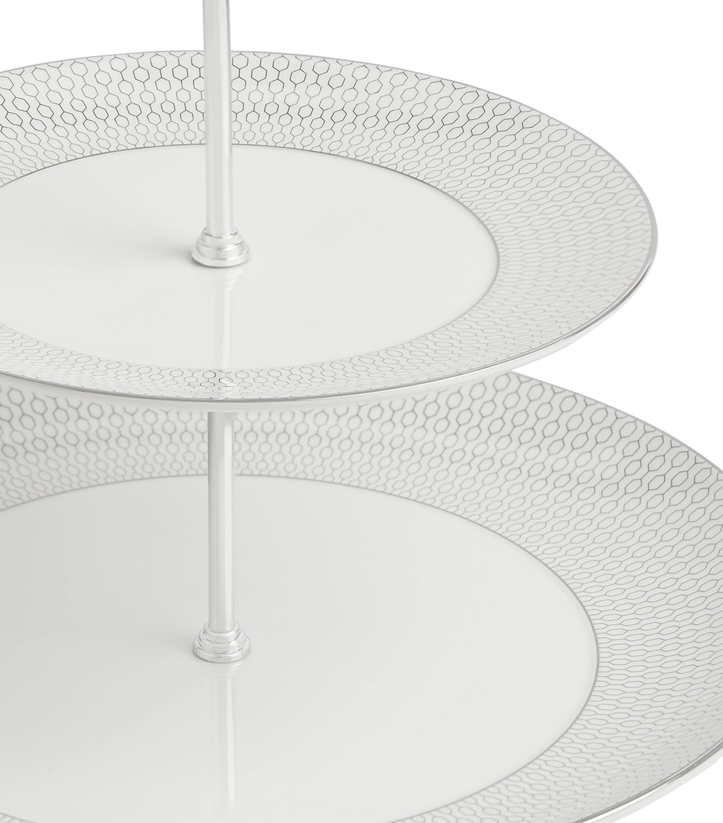 Wedgwood Gio Platinum 2-Tier cake stand (British brand)
