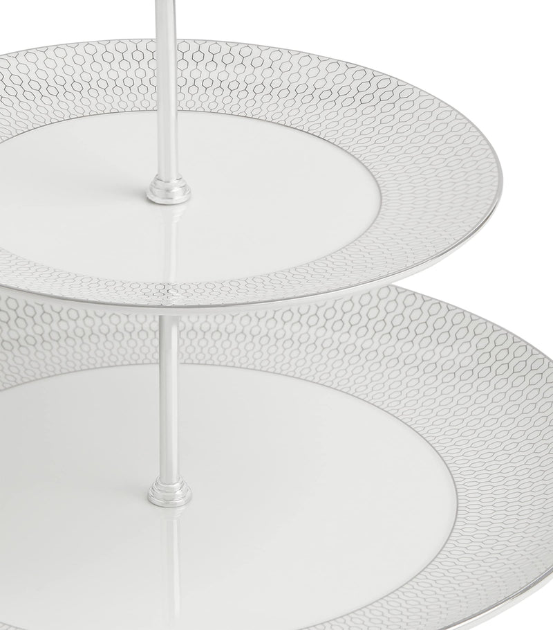 Wedgwood Gio Platinum 2-Tier cake stand (British brand)
