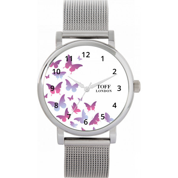 Toff London ladies purple butterfly watch 38mm (British brand)
