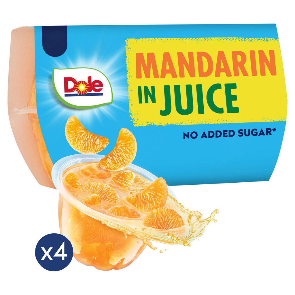 Dole Mandarins In Juice Fruit Snacks 4x113g