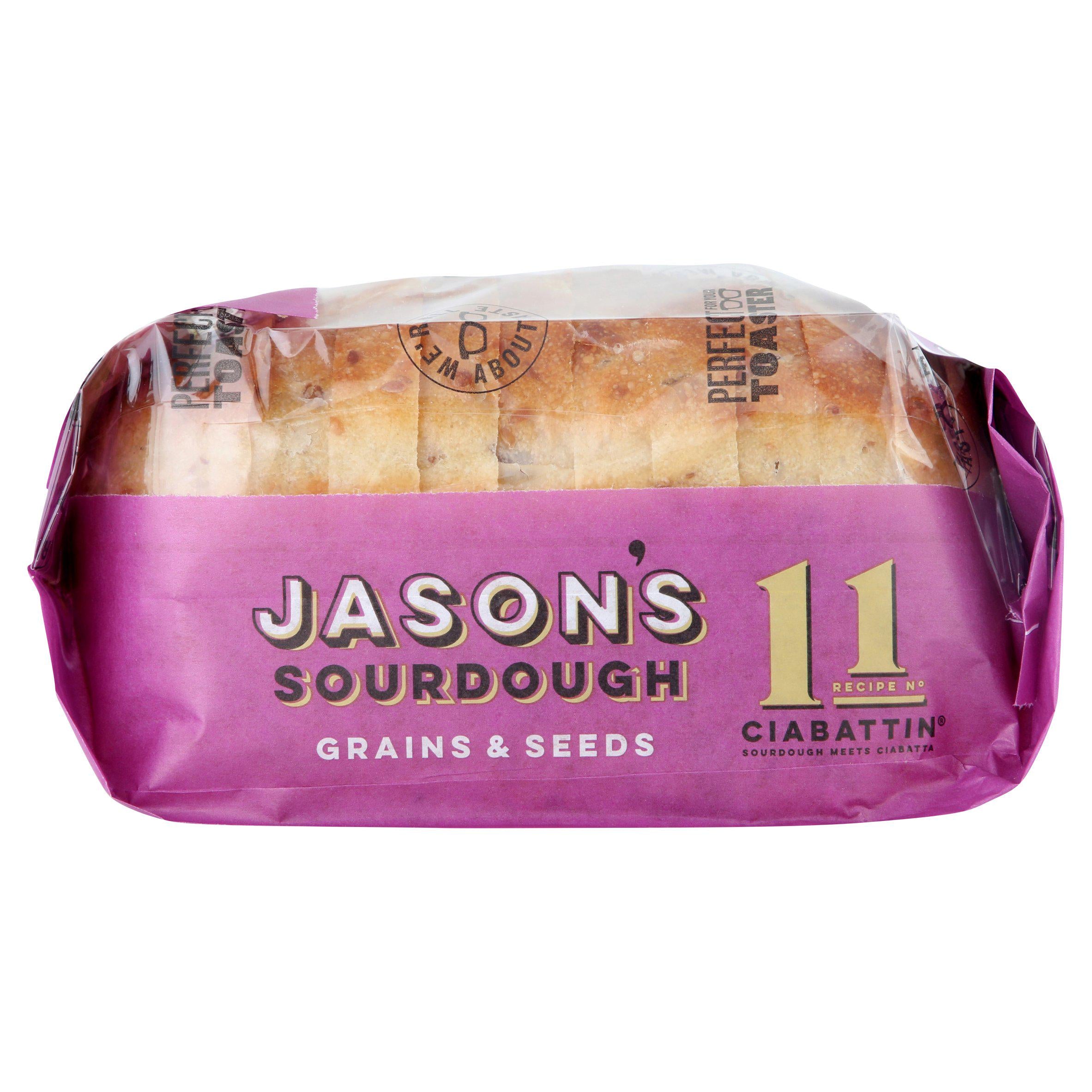 Jason's Sourdough Grains & Seeds Ciabatt Bread GOODS Sainsburys   