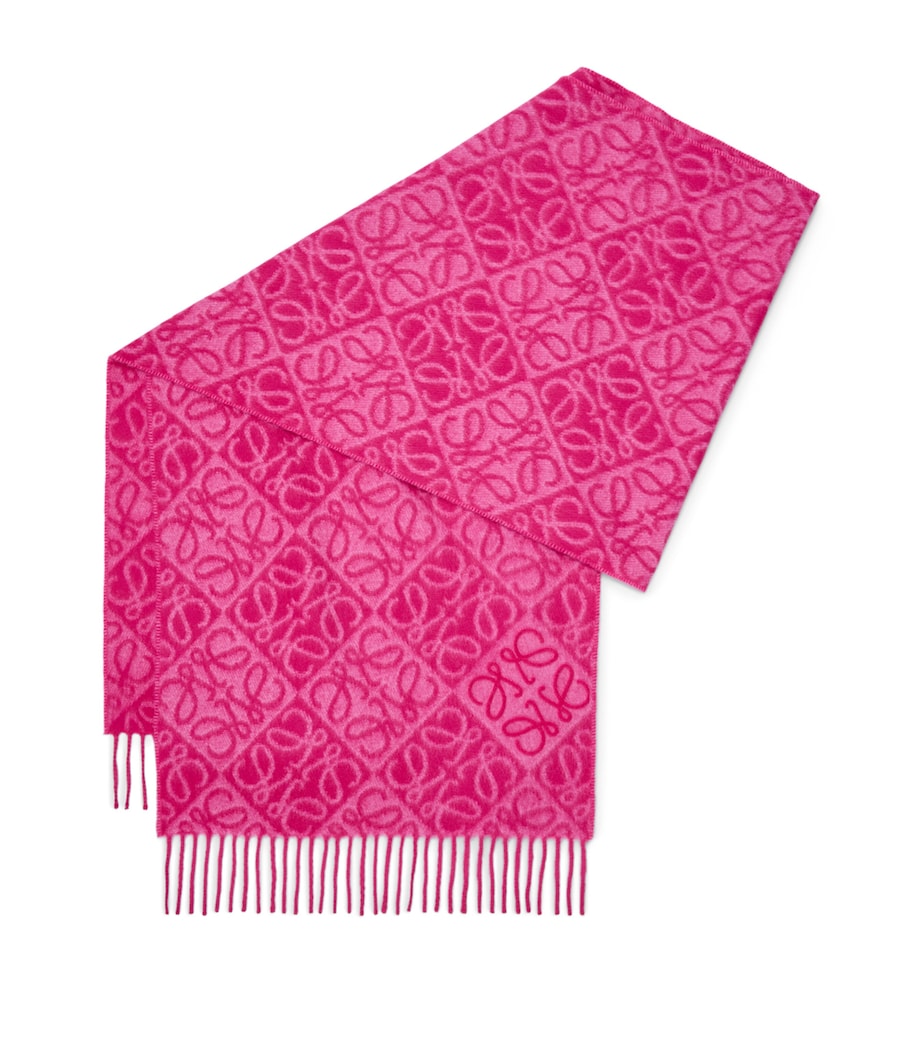 LOEWE Anagram wool-cashmere scarf 180cm, imported from the UK