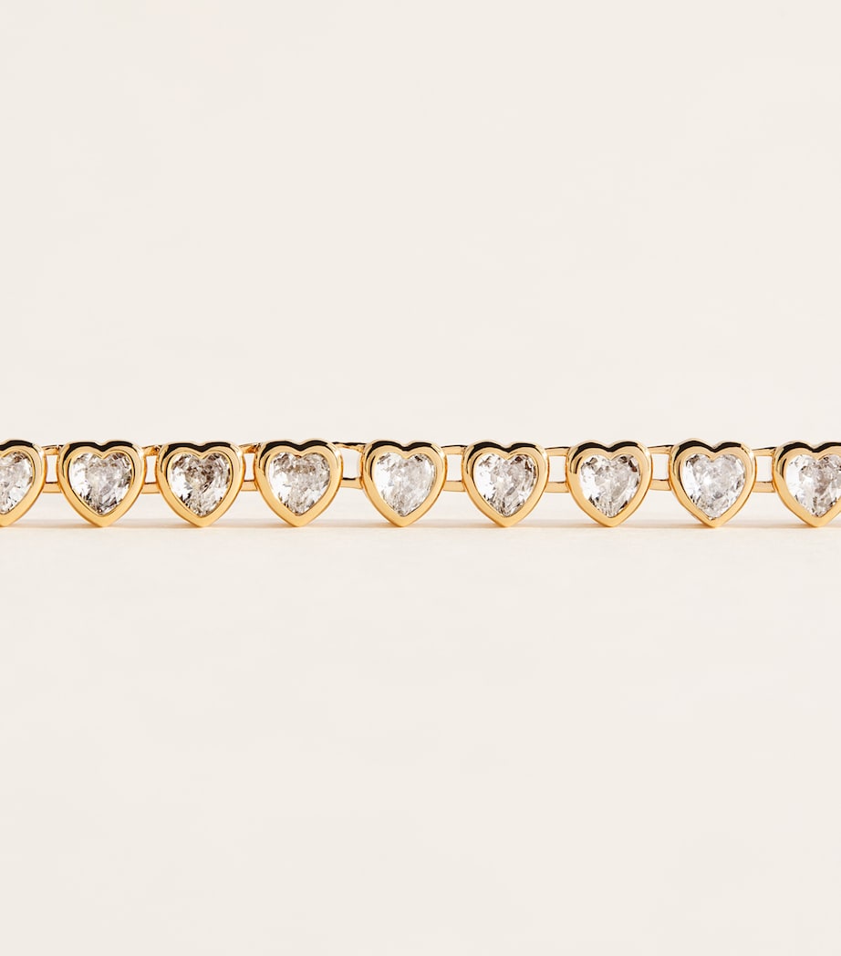 Astrid & Miyu gold-plated heart tennis necklace, UK version