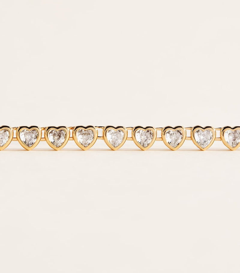 Astrid & Miyu gold-plated heart tennis necklace, UK version
