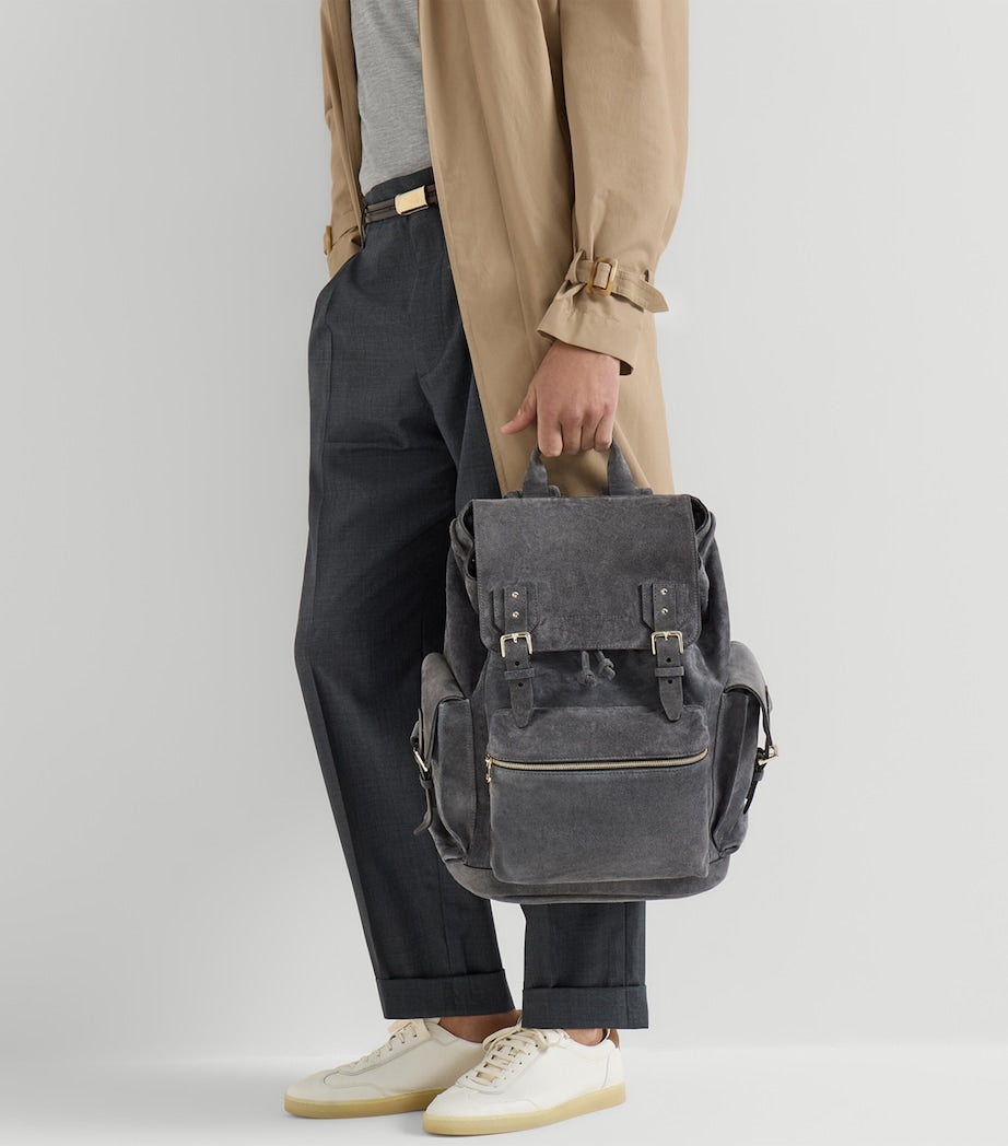 Brunello Cucinelli suede city backpack - British product