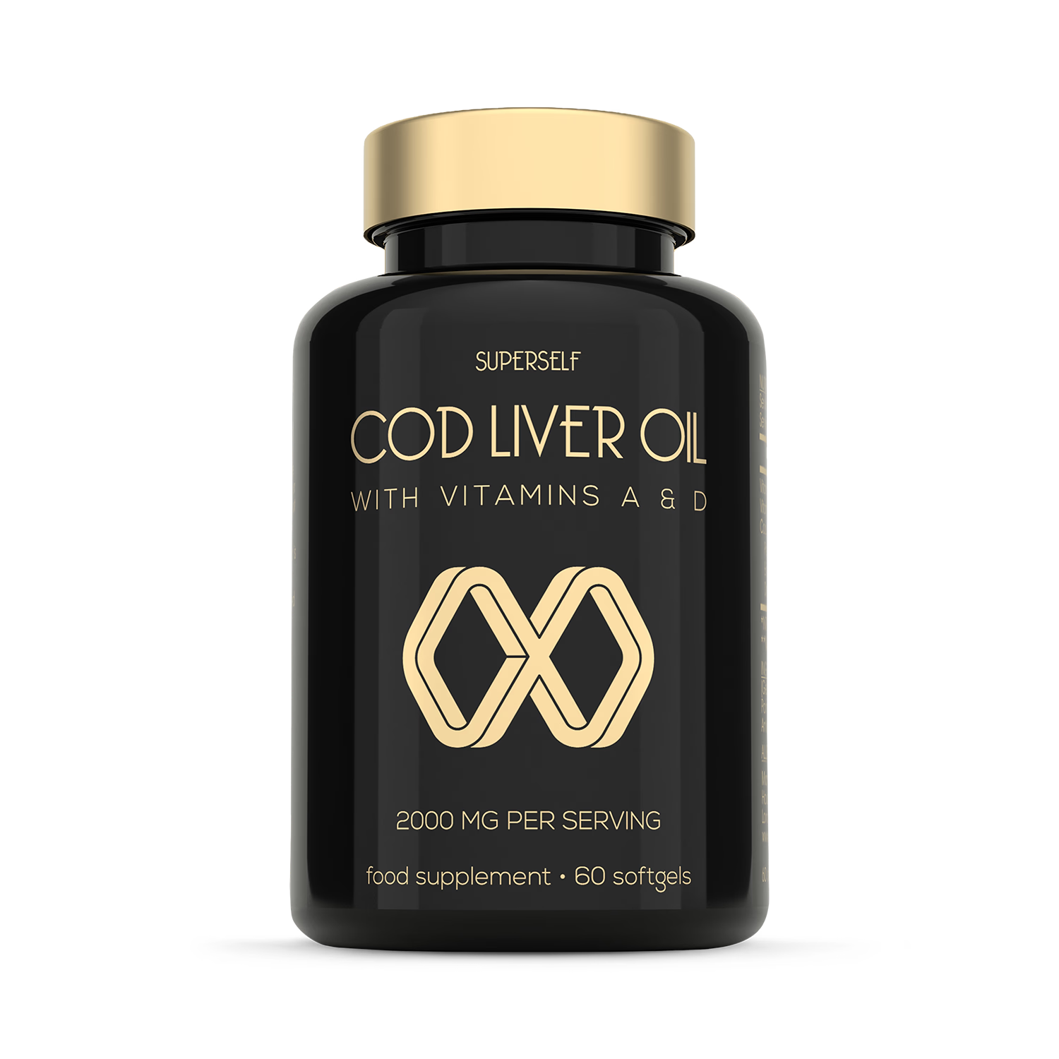SuperSelf cod liver oil 2000mg 60 softgels - British product