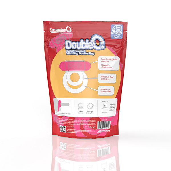 Screaming O vibrator DoubleO 6 Strawberry, imported from the UK