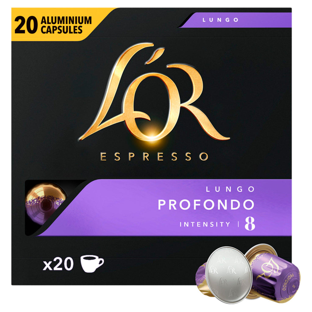 L'OR Lungo Profondo Intensity 8 Aluminium Coffee Pods x20