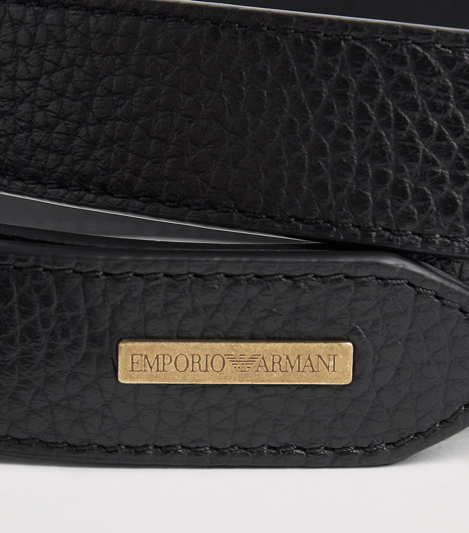 Emporio Armani grained leather belt - British product
