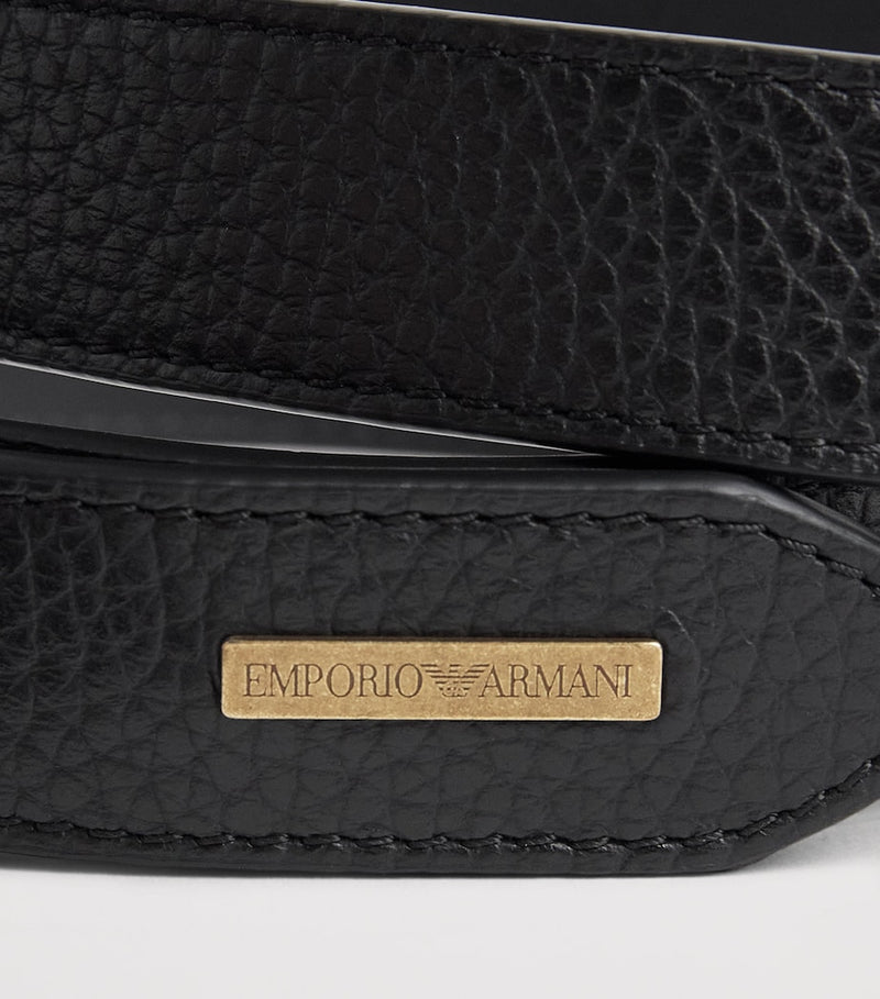 Emporio Armani grained leather belt - British product