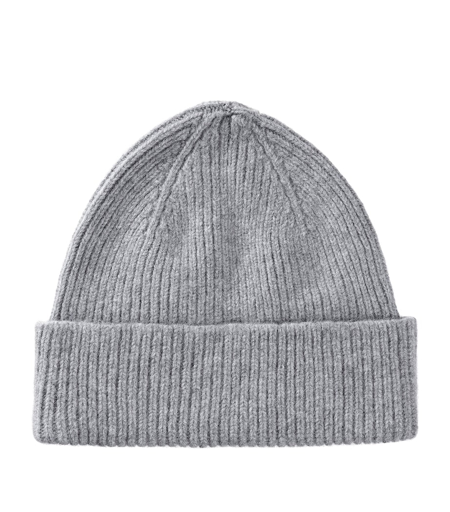 Le Bonnet lambswool ribbed beanie, imported from the UK