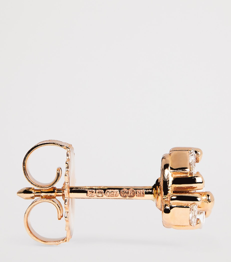 Suzanne Kalan rose gold diamond princess cluster stud earrings (British brand)