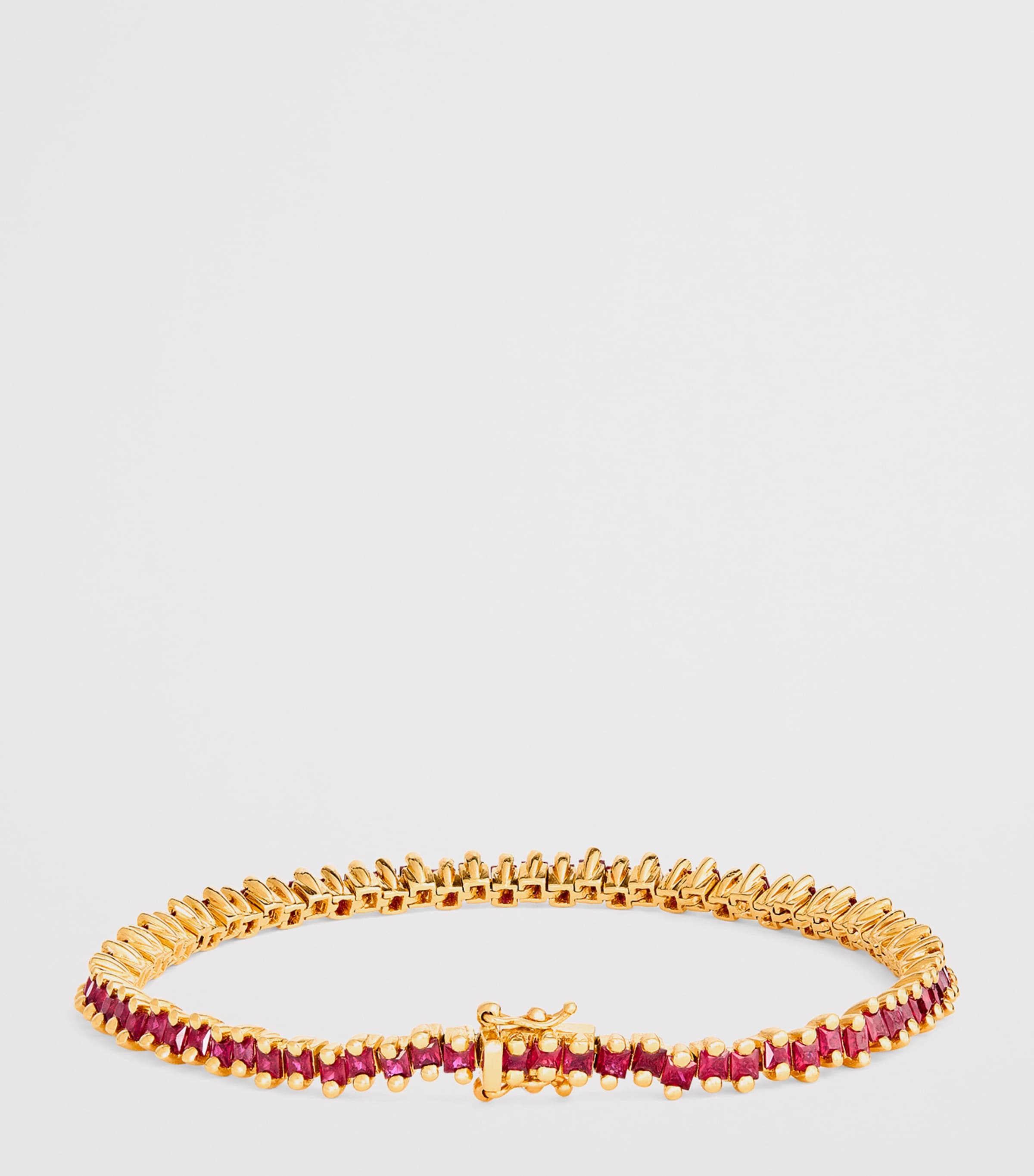Suzanne Kalan yellow gold and ruby tennis bracelet, imported from the UK
