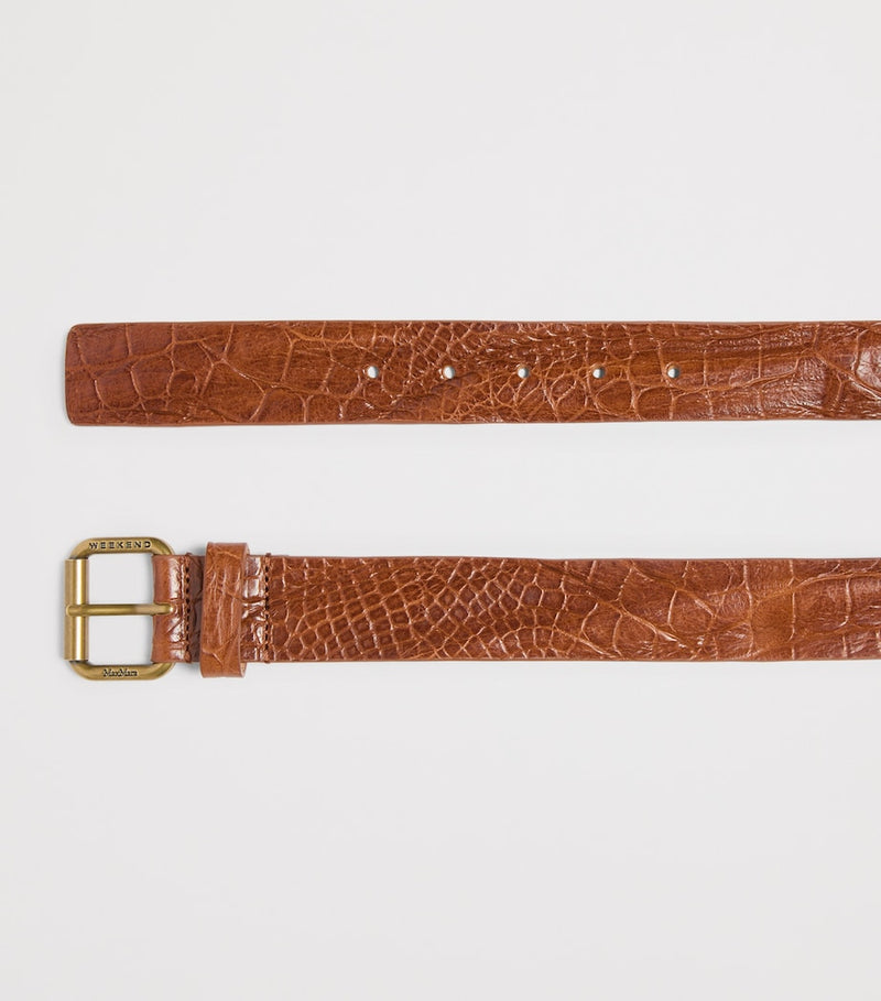 Weekend Max Mara croc-embossed leather belt (British brand)
